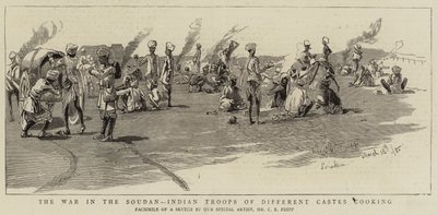 The War in the Soudan, Indian Troops of Different Castes Cooking by Charles Edwin Fripp